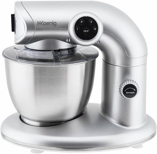 Staande Kneadmachine 5.5L 1000W 4 Snelheden met Accessoires Roestvrijstaal van Merkloos — afbeelding 3