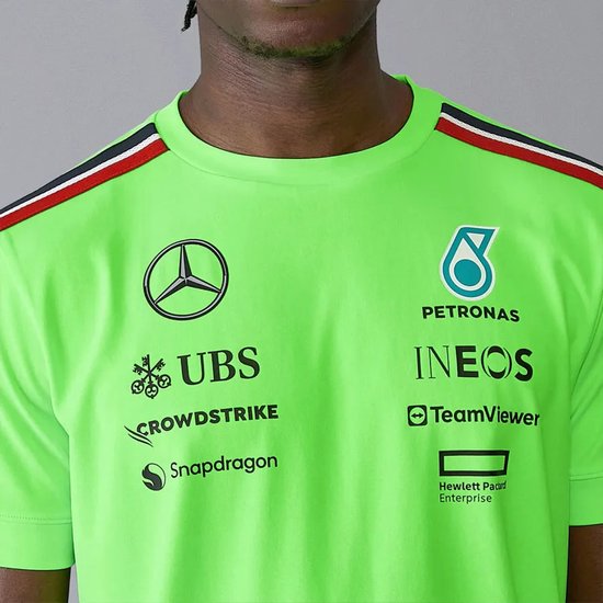 Mercedes Teamline Shirt Groen 2024 S - Lewis Hamilton - George Russel - Formule 1 van Mercedes — afbeelding 4