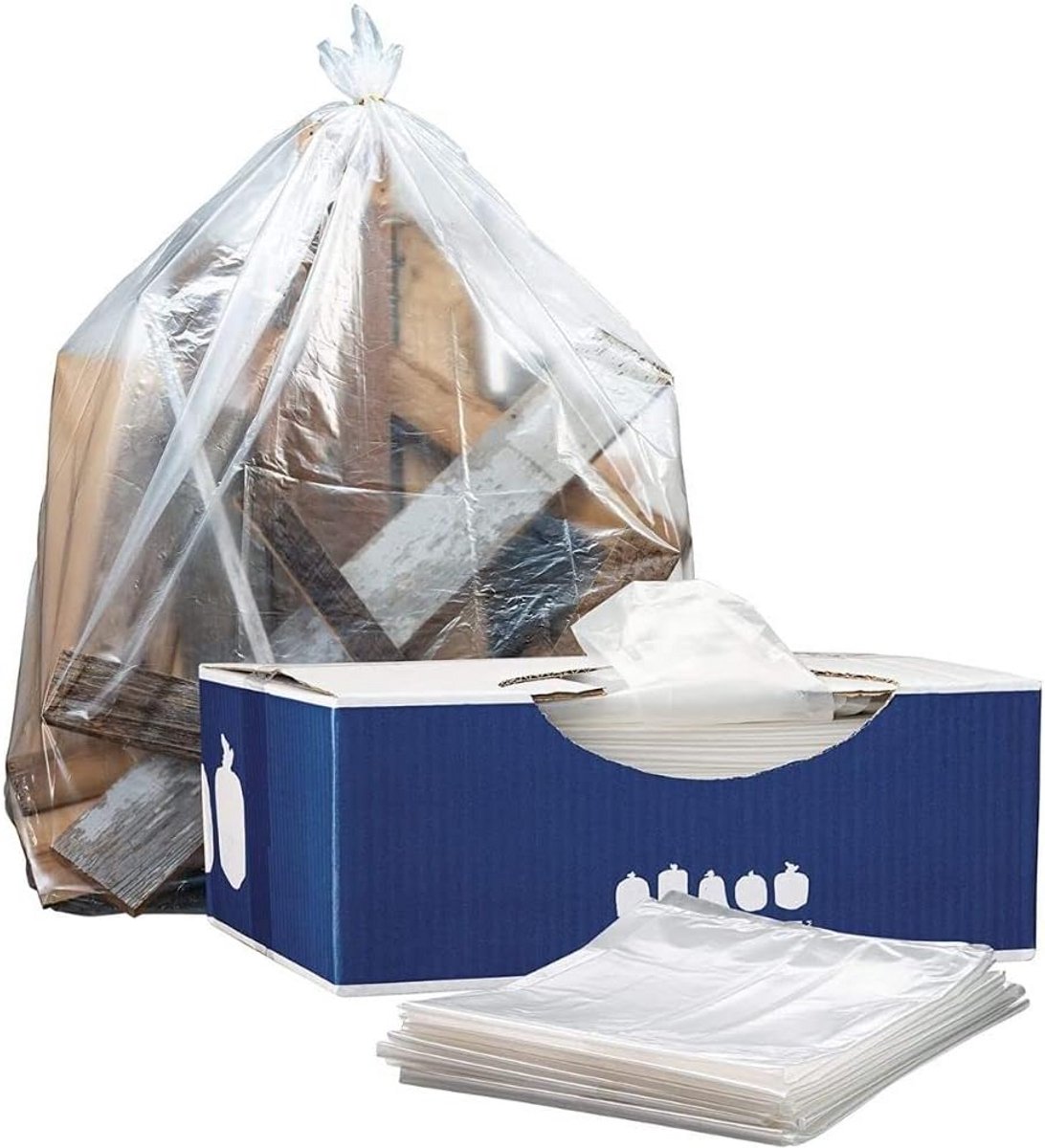Grote Transparante Vuilniszakken 56 Gallon Sterk en Stevig (50 stuks)