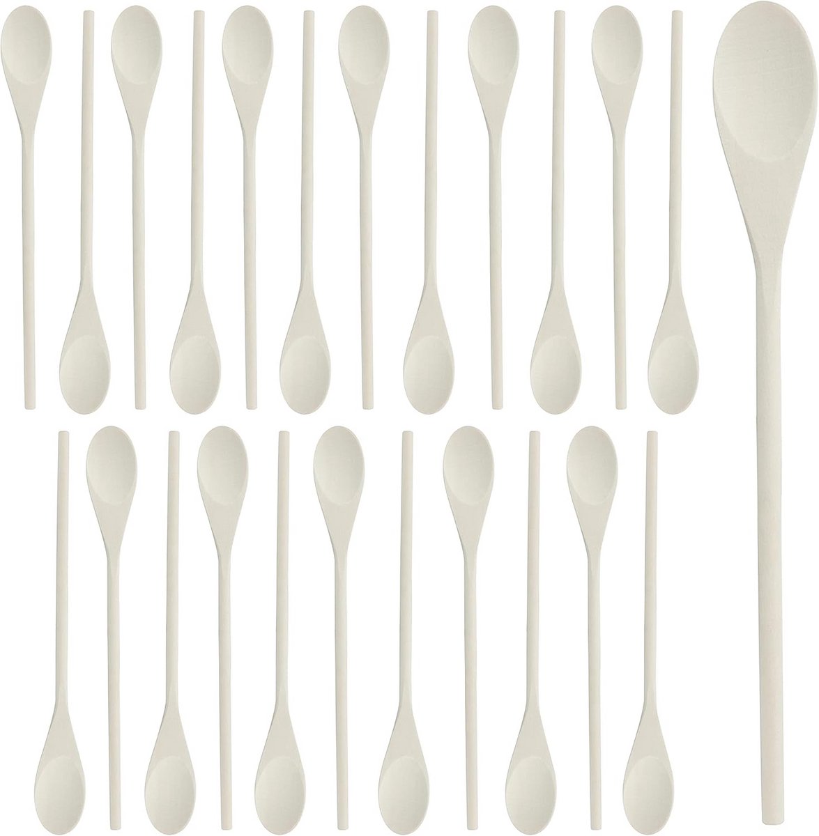 Houten Kookgerei Set (24 Delen) - Onbehandelde Lepels voor Koken en Bakken