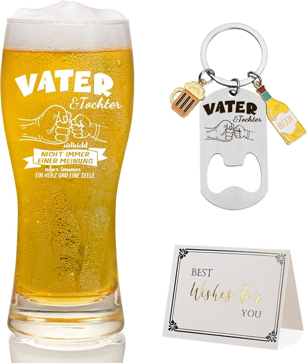 Stevige Bierglas voor Vader - Perfect Cadeau voor Vaderdag en Verjaardag