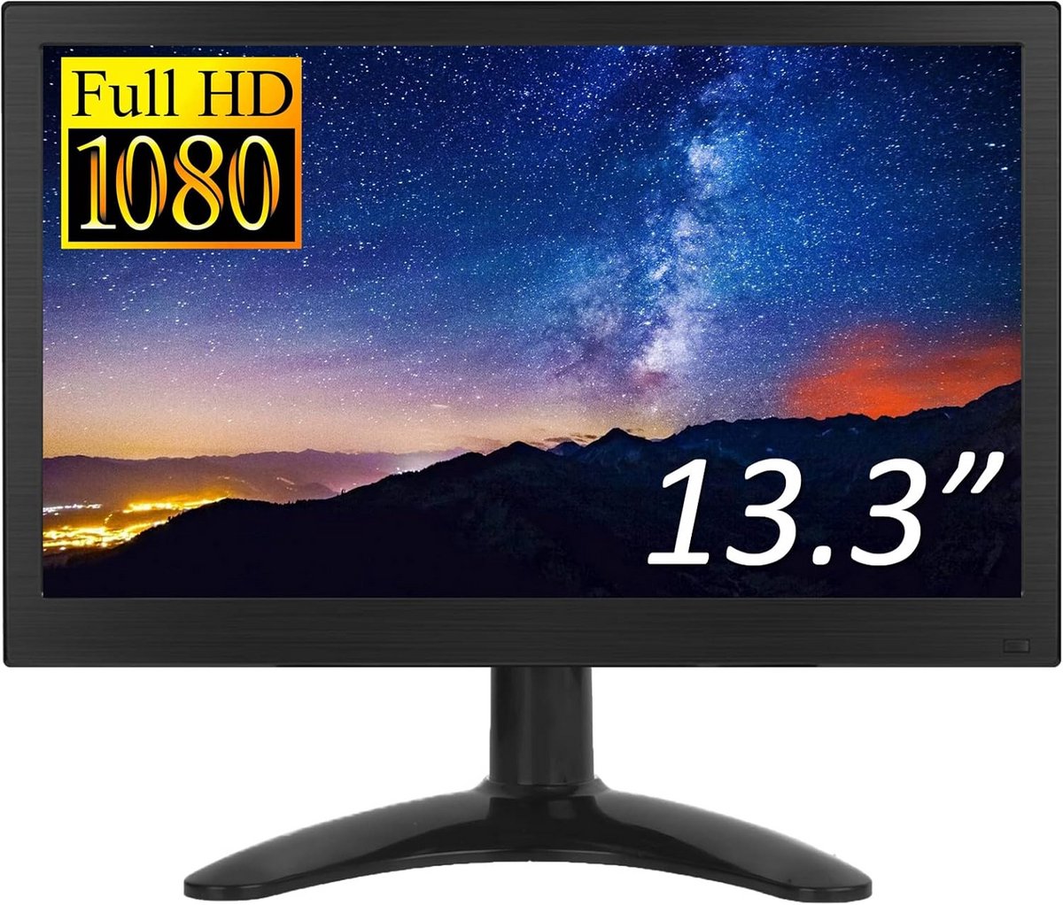 13,3 inch Draagbare Full HD Monitor met HDMI, VGA en BNC voor Auto en CCTV