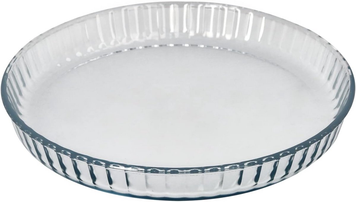 Ronde Glas Ovenschaal voor Taart en Quiche - 28 cm Doorsnede