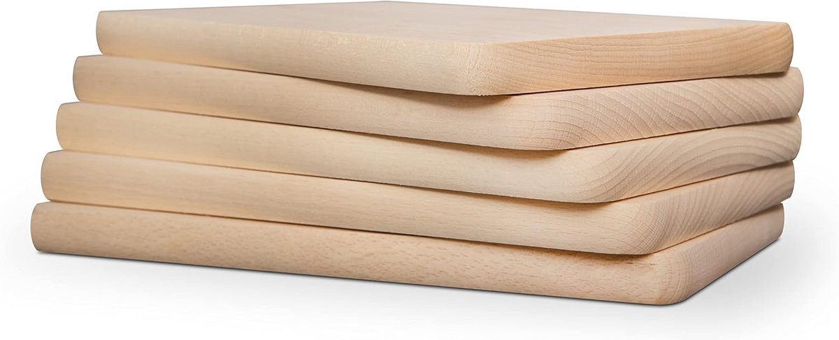 Set van 5 Houten Snijplanken van Beukenhout - Natuurlijk Broodplank & Keukenplank