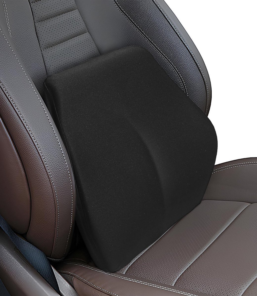 Memory Foam Lumbar Support for Car, Ergonomic Cushion to Relieve Back Pain in Car Seats, Office Chairs, and Wheelchairs