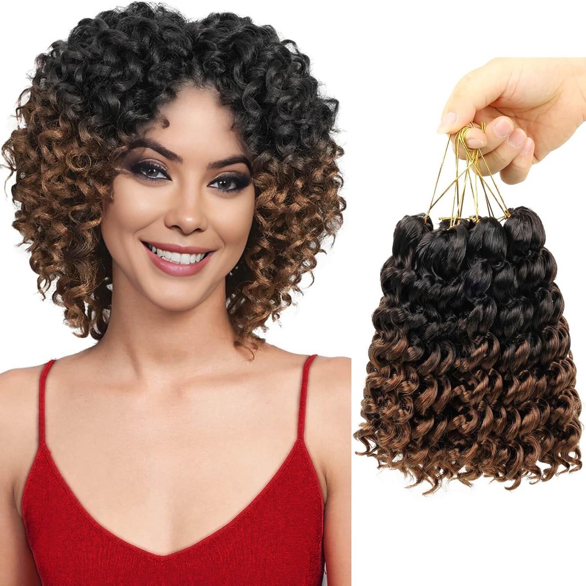 Haakvlecht Haar Krullend voor Vrouwen, Diepe Golf & Watergolf Synthetische Extensies
