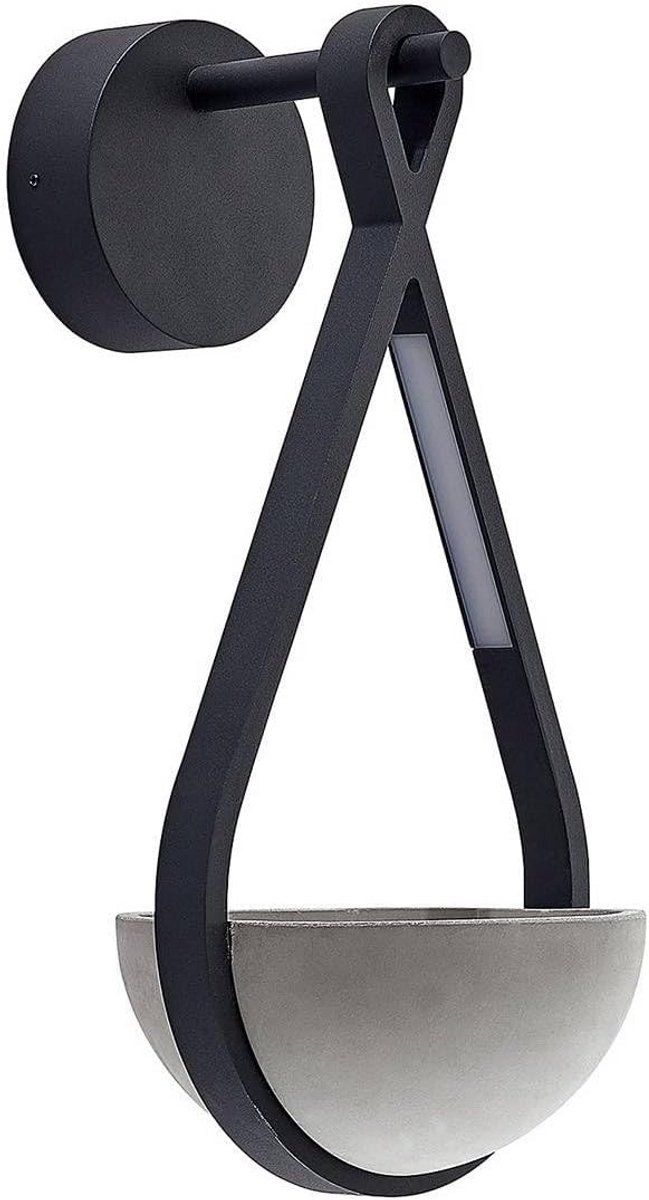 Moderne LED Buitenwandlamp voor Tuin en Terras met Plantenbak Aluminium Donkergrijs
