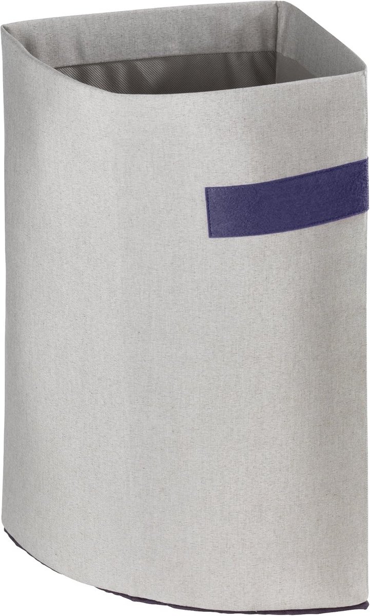 Hoek wasmand Polycotton 43L - Ruimtebesparend & Stijlvol - Grijs