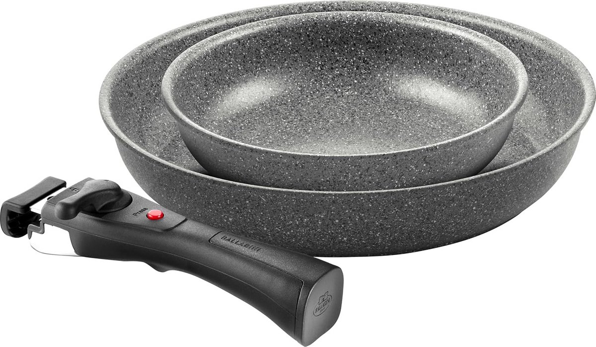 Keramische Koekenpan Set 20 en 28 cm - Geschikt voor Inductie - Met Afneembare Handgreep