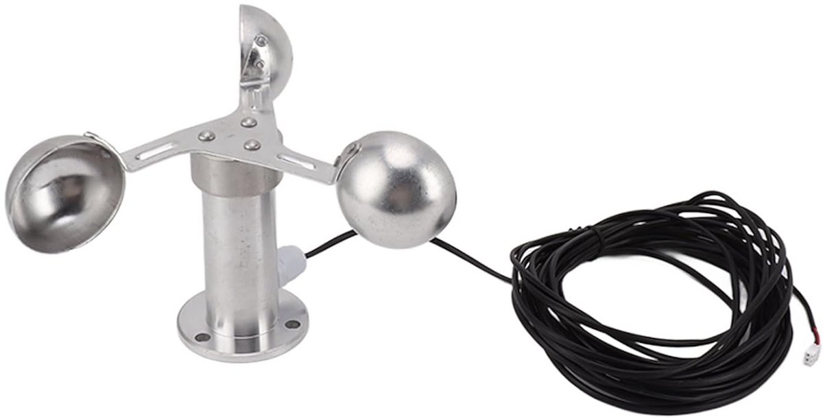 Anemometer met 3 Windbekers voor Windsnelheid en Richting Meting
