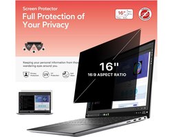 Privacy Screenfilter 16 Inch voor Laptops en Monitoren (16:9) - Anti-Spy, Anti-Glare en UV-Bescherming