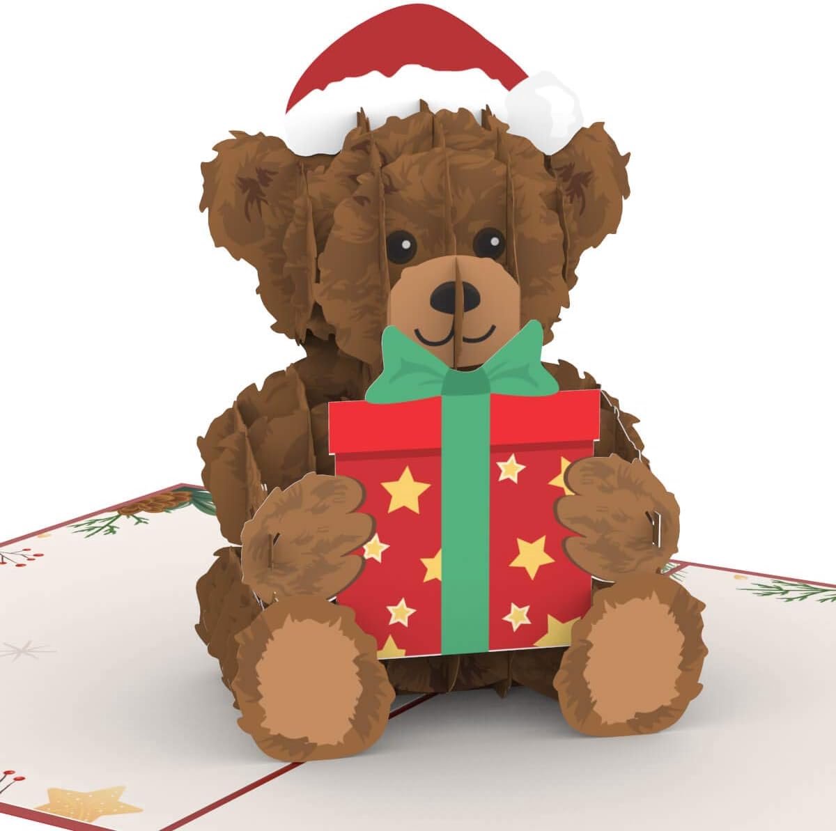 Pop-up Kerstkaart 3D Teddybeer - Luxe Wenskaart voor Vrouw, Vriendin of Mama | Uniek Geldcadeau