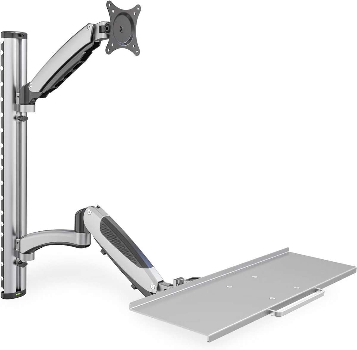Inklapbare Zit-Sta Werkplek voor Monitor en Toetsenbord - Wandmontage met Gasveer