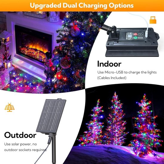 EXTRASTAR RGB Lichtslang – Zonne-energie, 11 Meter (9+2 M) – 25 G40 Lampen – Waterdicht – Voor Tuin En Feest