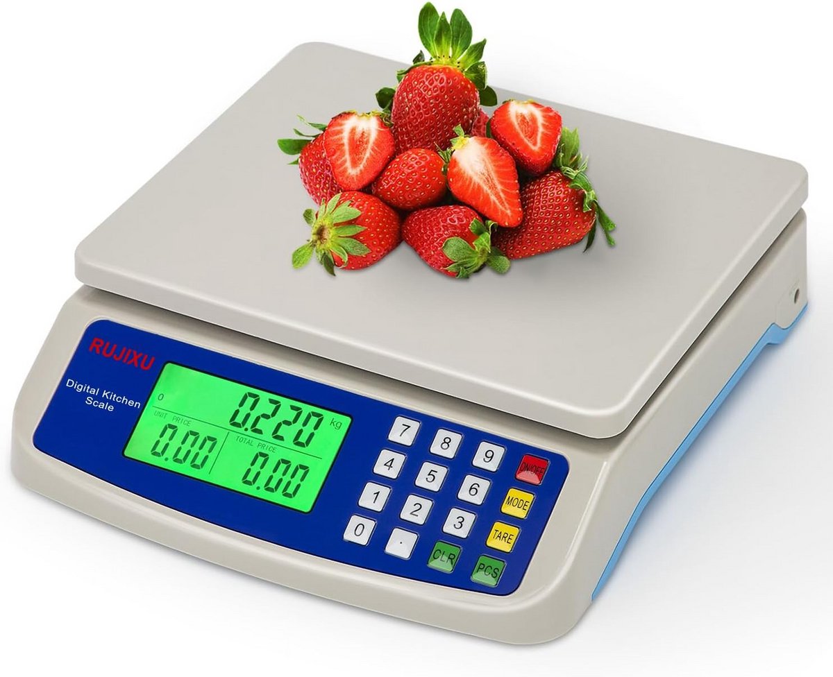Digitale Keukenweegschaal 40kg met LCD Display en Voedingsadapter