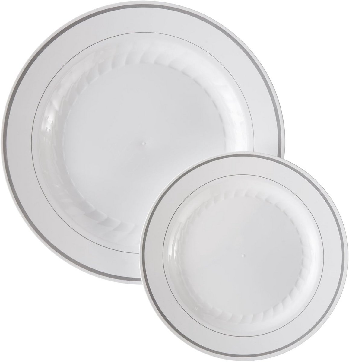 Set van 50 Premium Kunststof Borden: 25 Dinerborden en 25 Saladeborden
