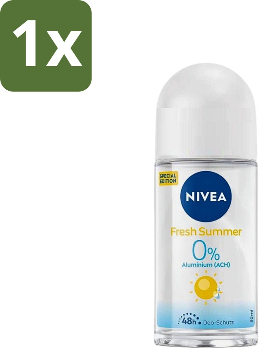 1 x Nivea - Deo Roll-On - Fresh Summer - Special Edition - 50 ml - NIVEA Fresh Summer Deodorant Roll-On - 48 Uur Bescherming - Zomerse Geur - Anti-transpirant - Deodorant Roller