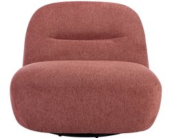 Vente-unique Draaifauteuil van terracottakleurige getextureerde stof POZETI