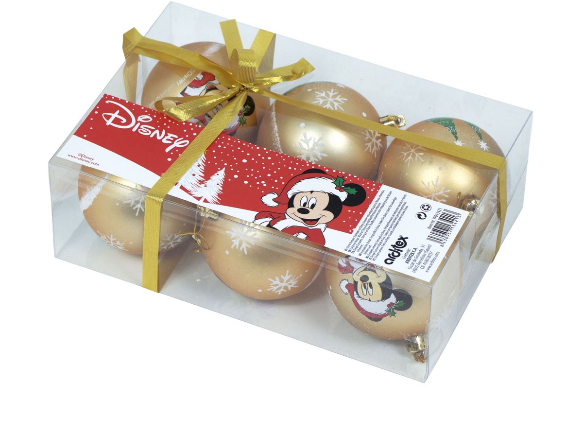 Kerstbal Mickey Mouse Happy smiles 10 Stuks Rood Plastic (Ø 6 cm)