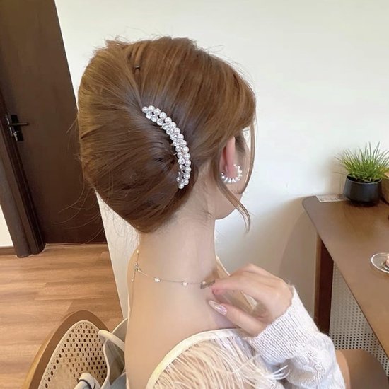 Veer haarspeld haarsieraad haarclip hoofdtooi veer design haar06 goud