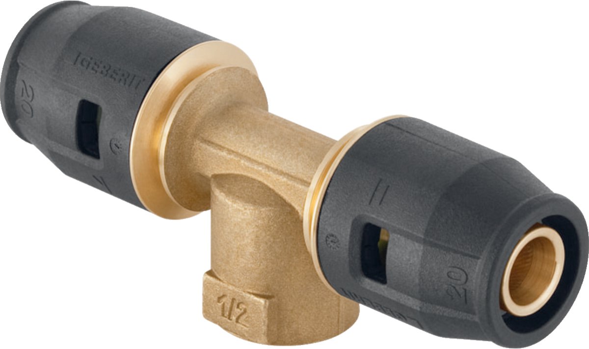 Geberit Push Fit Overgangs T stuk binnendraad 20x1/2 x20mm