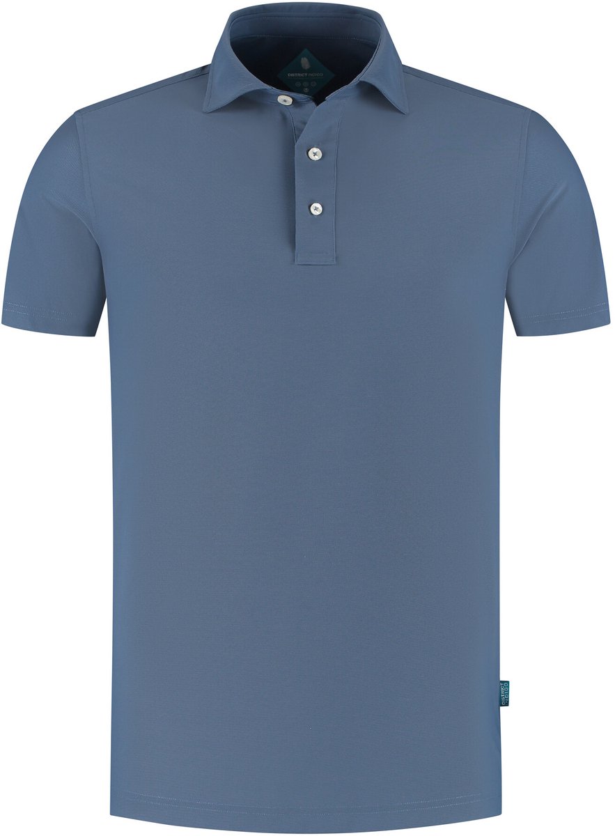 District Indigo Pique Performance Polo Mid Blauw (7.41.400.780 - 014)