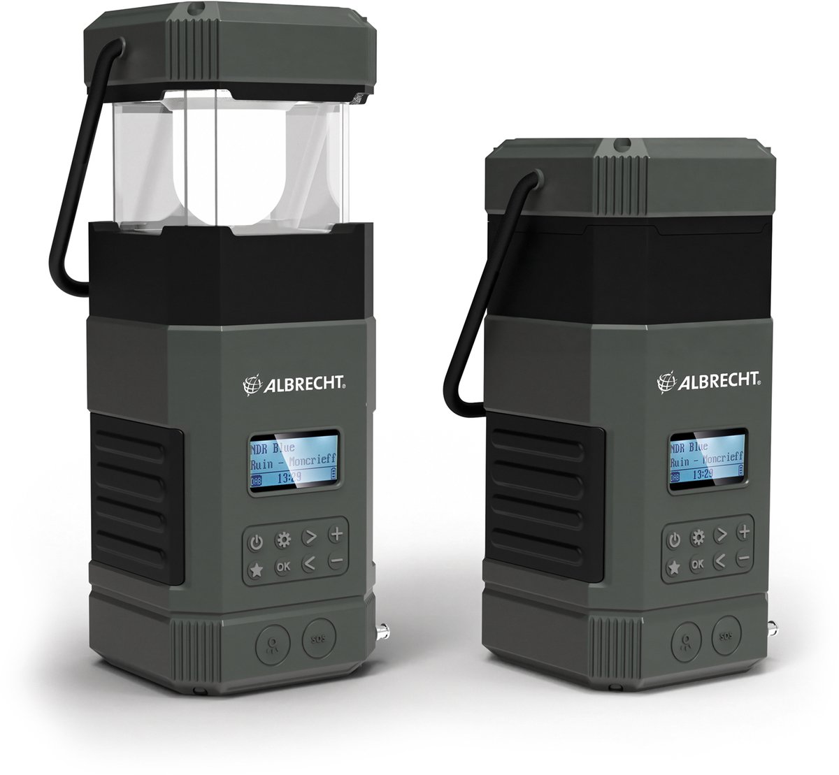 Albrecht DR 114 DAB+ buitenradio met campinglamp | FM | Bluetooth | SOS | Licht | Zonne-energie | PowerBank | IPX5