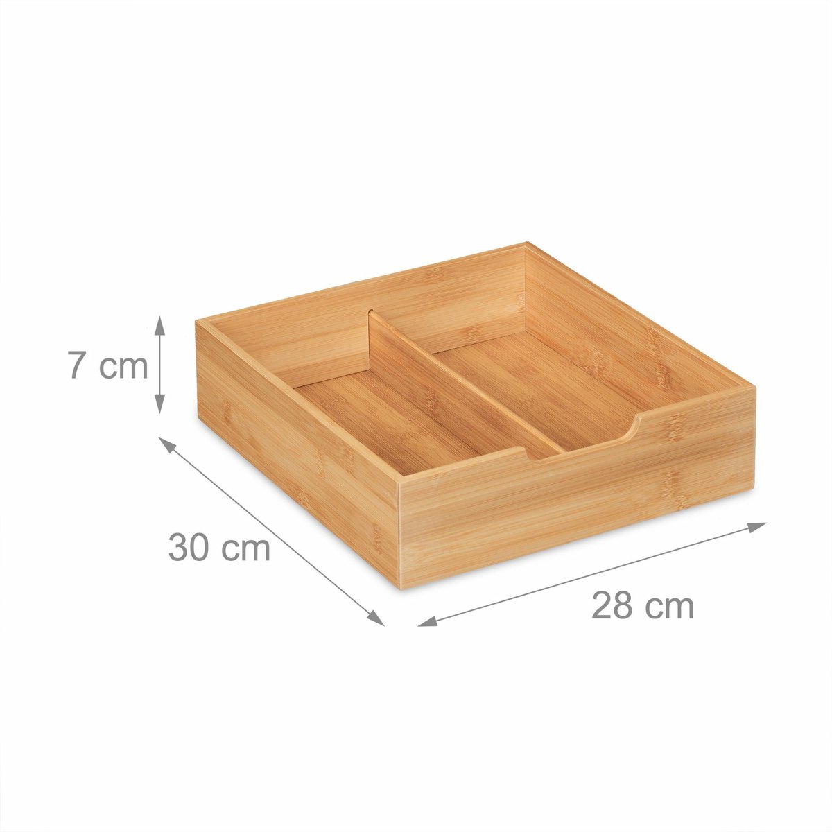 Relaxdays bureau organizer, bamboe, ladekastje, natuurlijke look, opbergkastje, kantoor, HBD 10 x 29,5 x 30 cm, natuur