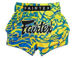 Omslag van Fairtex BS1927 Muay Thai Shorts - Magma 'Green - blauw/geel/groen XL