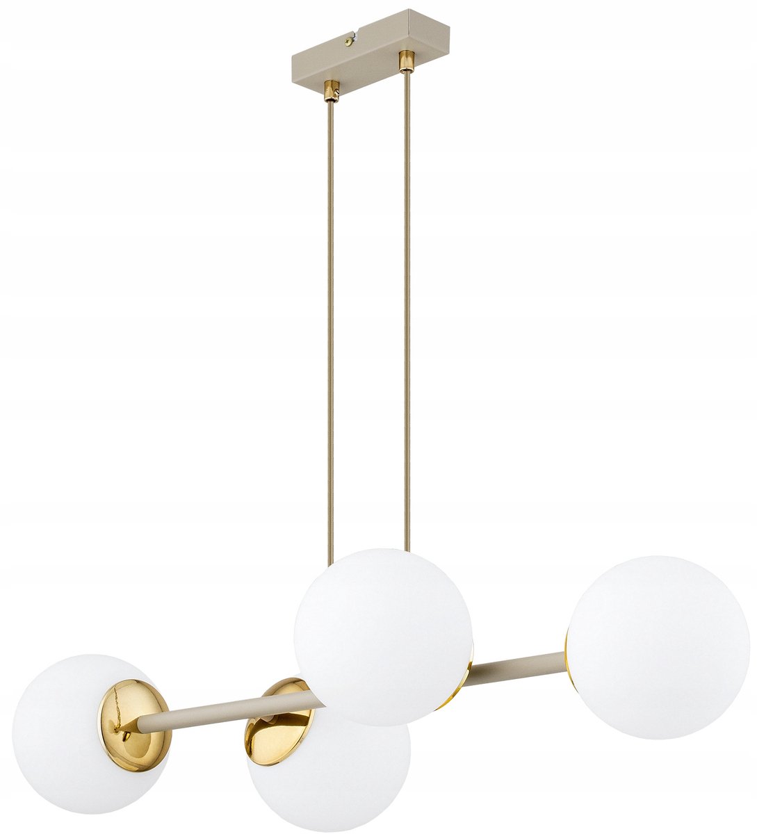 Hanglamp Plafondlamp Glazen Bollen Beige Crème Goud