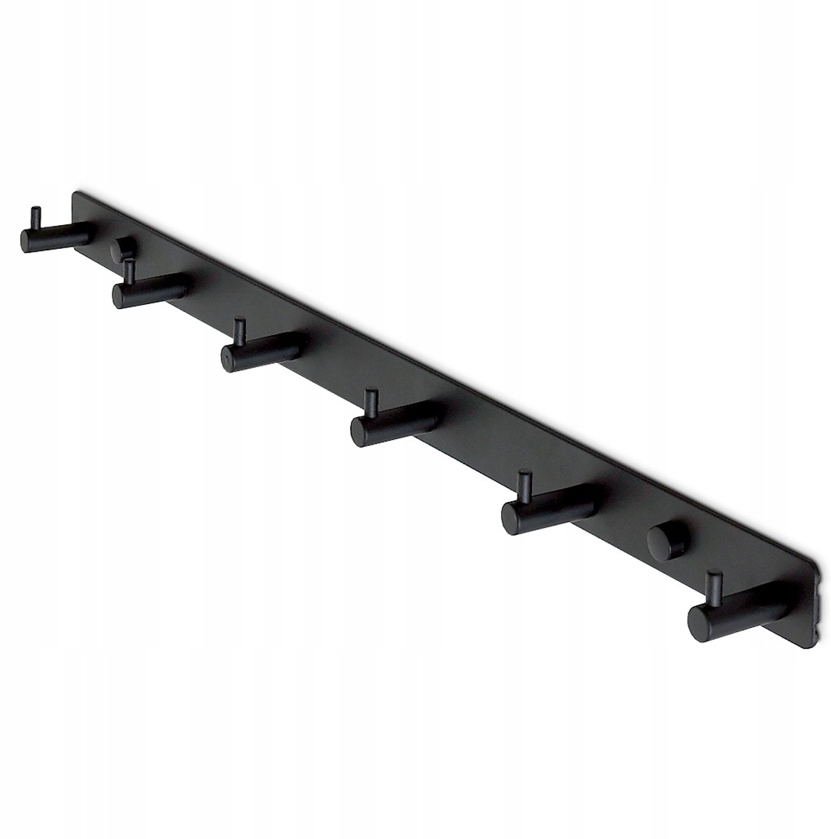 Wandkapstok met 6 Haken - Zwart Mat Aluminium
