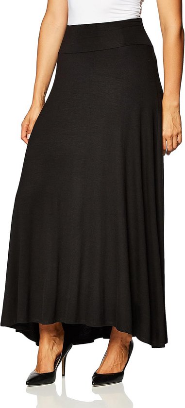 Lange Gebreide Rok Dames Zacht en Comfortabel met Taille Detail - Zwart ...