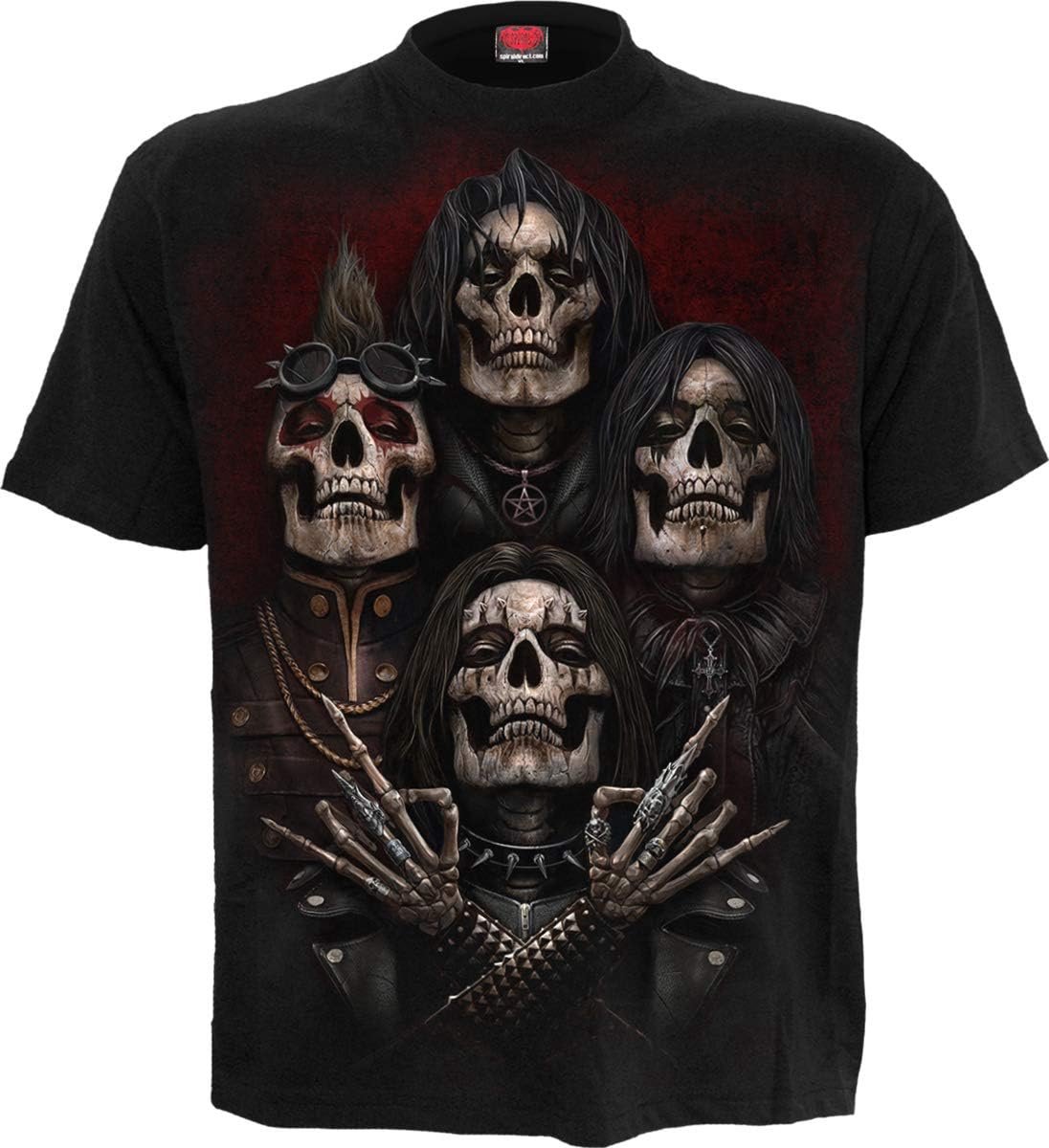 Zwart Gothic T-shirt met Duivelskruis - Rock & Streetwear Stijl