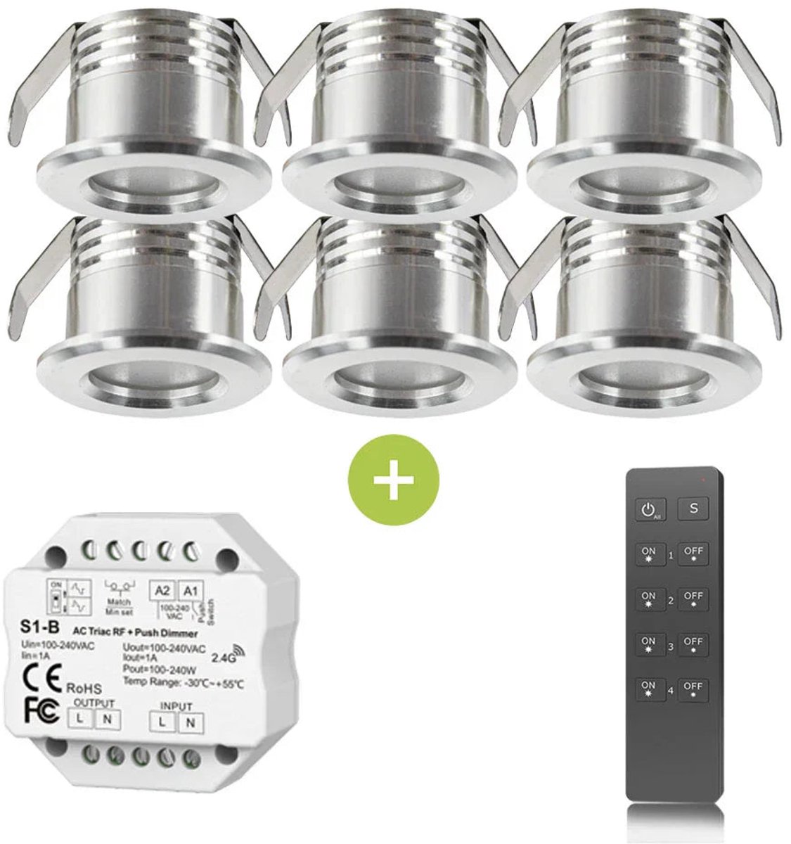 Bundel | LED Veranda inbouwspot | Ø31mm | 1.5 W | Dimbaar - Silver | 6 Stuks | 3000K - Warm wit (830)