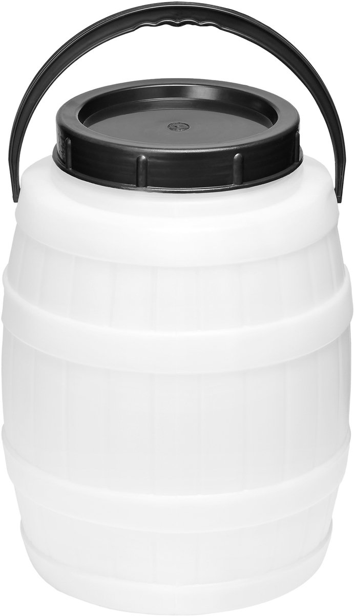Garronda 12l Kunststof Trommel Met Deksel - Vat - HDPE - Voedselvat – Wit - GD-STE-BarrelT