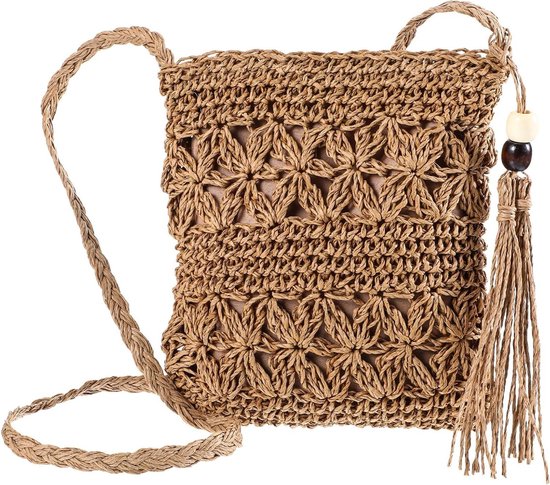 Foto: Ronte zomerse bohemian schoudertas voor vrouwen handgemaakte handtas met weefpatroon kleine tote bag met handvat vintage crossbody strandtas ideaal voor werk reizen en vakanties