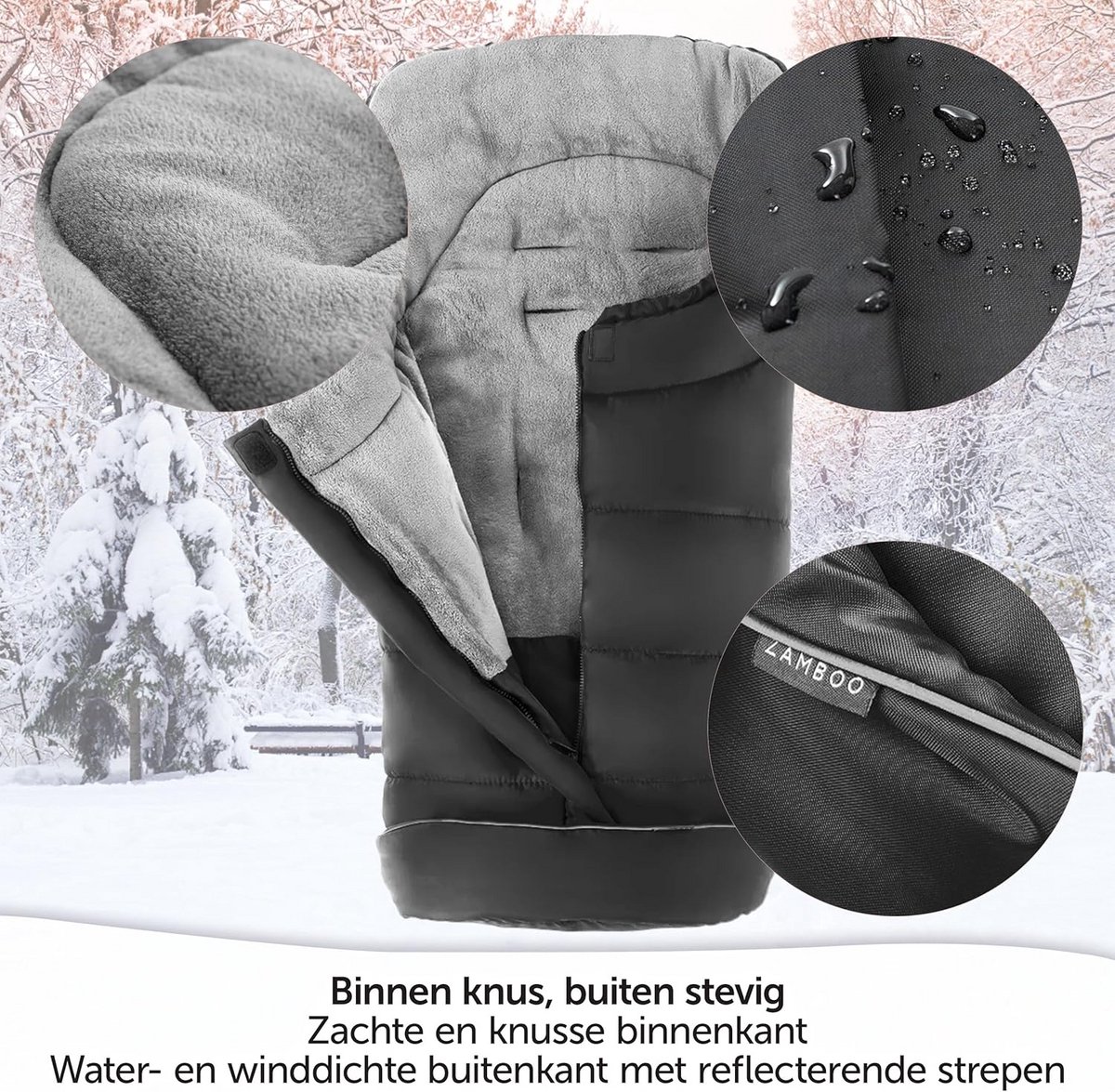 Universele Winter Voetenzak voor Kinderwagen en Buggy - Warm Fleece & Waterafstotend – foto 6