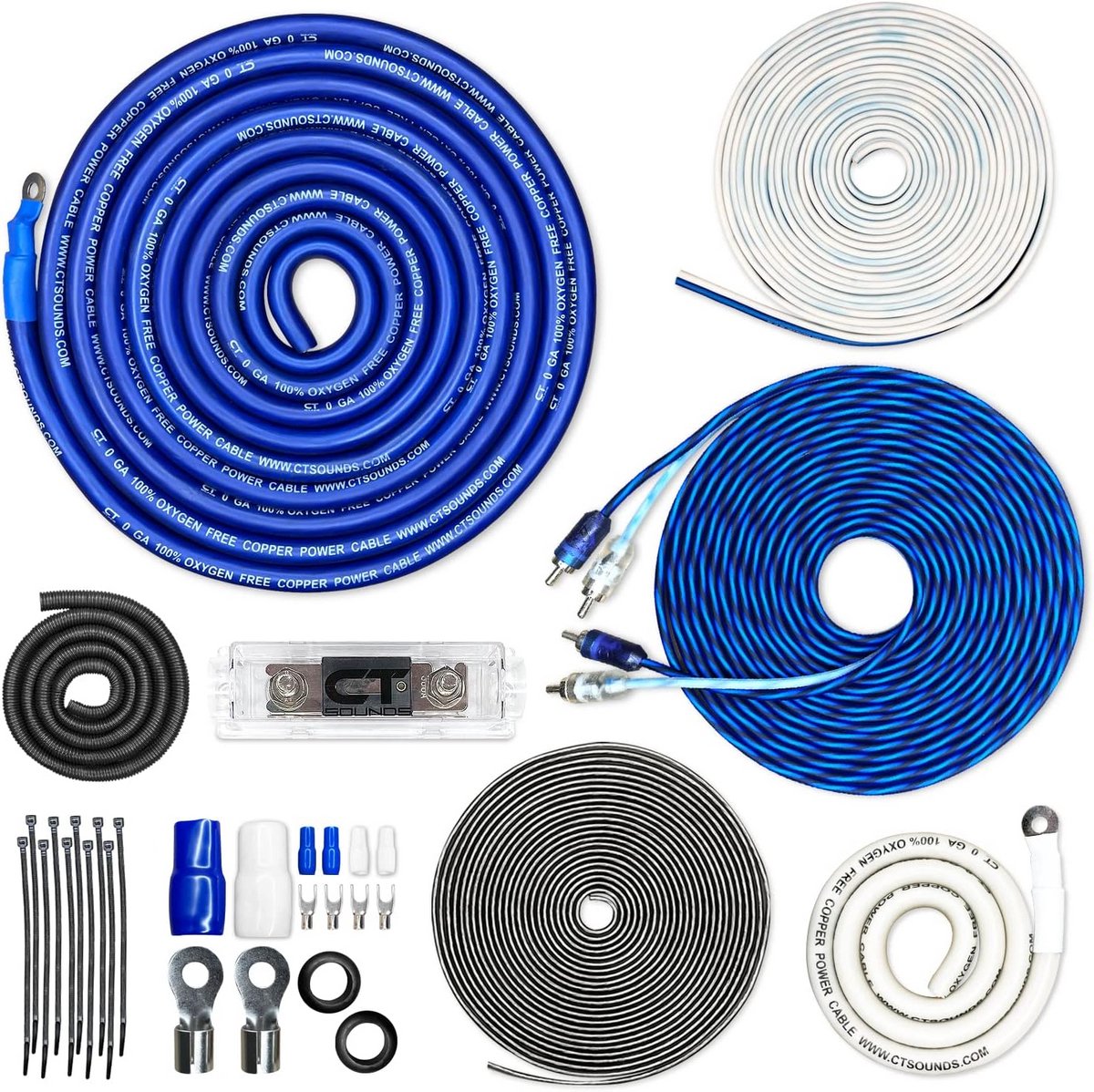 Complete 0 Gauge OFC Versterker Bedradingsset voor Krachtige Audio Installaties