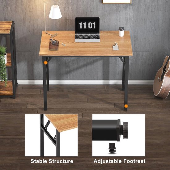 Inklapbaar Bureau 80 x 40 cm - Compacte Klaptafel voor Thuis, Kantoor, en Buiten — afbeelding 2
