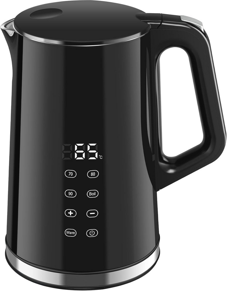 Roestvrijstalen waterkoker met LCD-display en temperatuurregeling 40-100 °C - 1,7 L