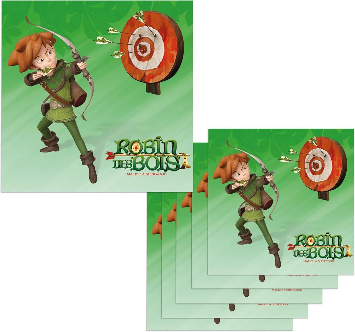 Set van 6 Papieren Servetten met Groen Thema (33x33 cm) - Feestdecoratie