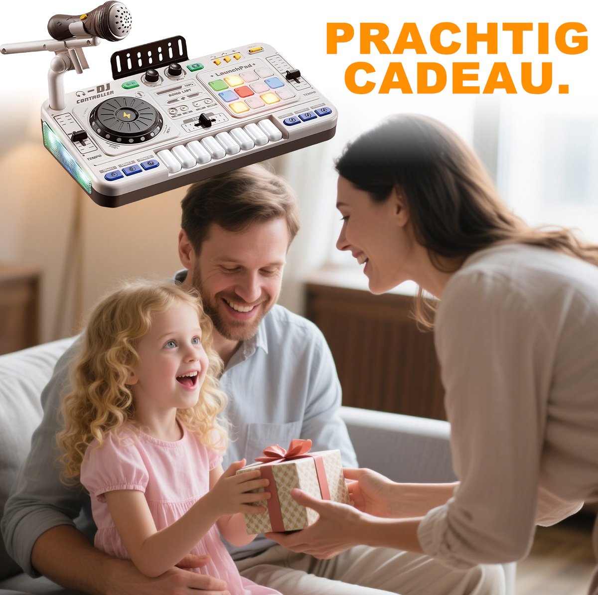 DJ-mixer voor kinderen van 3-10 jaar DJ-controller DJ-mixer Muziekinstrument met microfoon Meer daDJ Set Kinderen met Leerboekje - Oplaadbaar - Bluetooth - Microfoon - Speelgoed Muziekspeler - DJ Mixer Kids - Wit — afbeelding 6