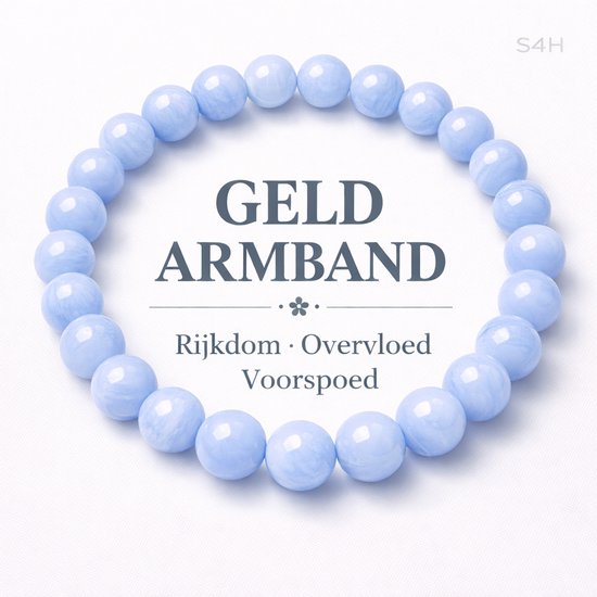 Bracelet Argent S4H – Agate Dentelle Blue – 8 mm – 18 cm