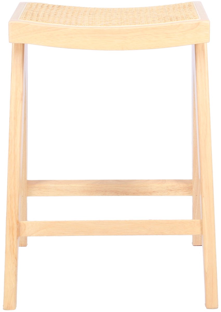 Giga Meubel Barstoel Jules - Rotan/Rubberhout - Naturel - Set van 2