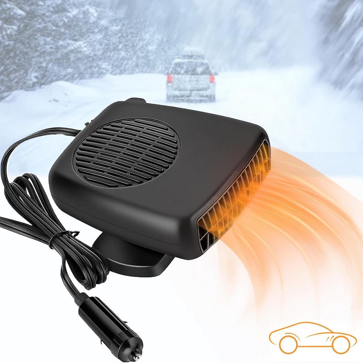 Draagbare Auto Heater en Ontdooier - 12V 120W Ventilator voor Voorruit Verwarming
