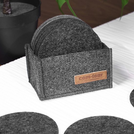 COM-FOUR® 4x vilten onderzetters - tafelbeschermers van robuust vilt