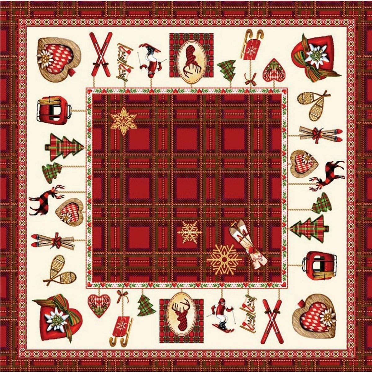 Kerst Tafelkleed Jacquard Patroon Elegant voor een Feestelijke Tafeldecoratie
