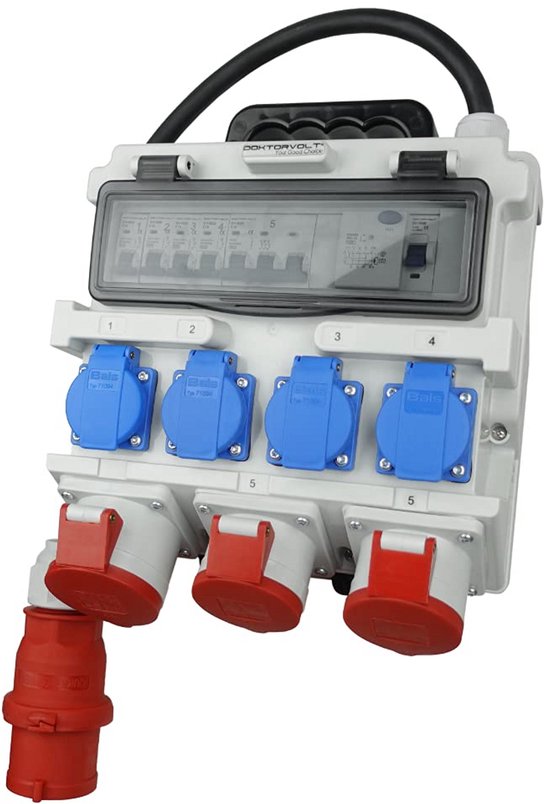 Current Distributor Socket Power Distributor with Ball Sockets for Construction, 4x230V, 2x16A ...