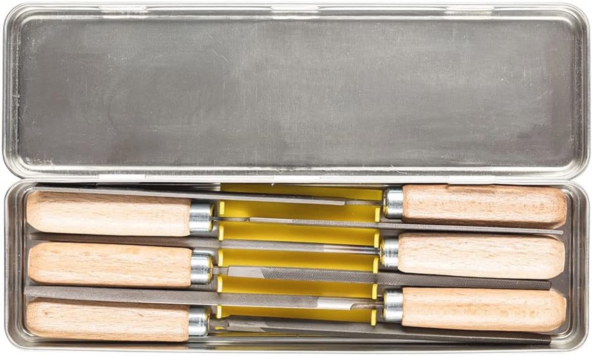 Sleutelvijlset 265 K in Metalen Doos - 6 Vijlen van 100 mm voor Filigraan Vijlwerkzaamheden