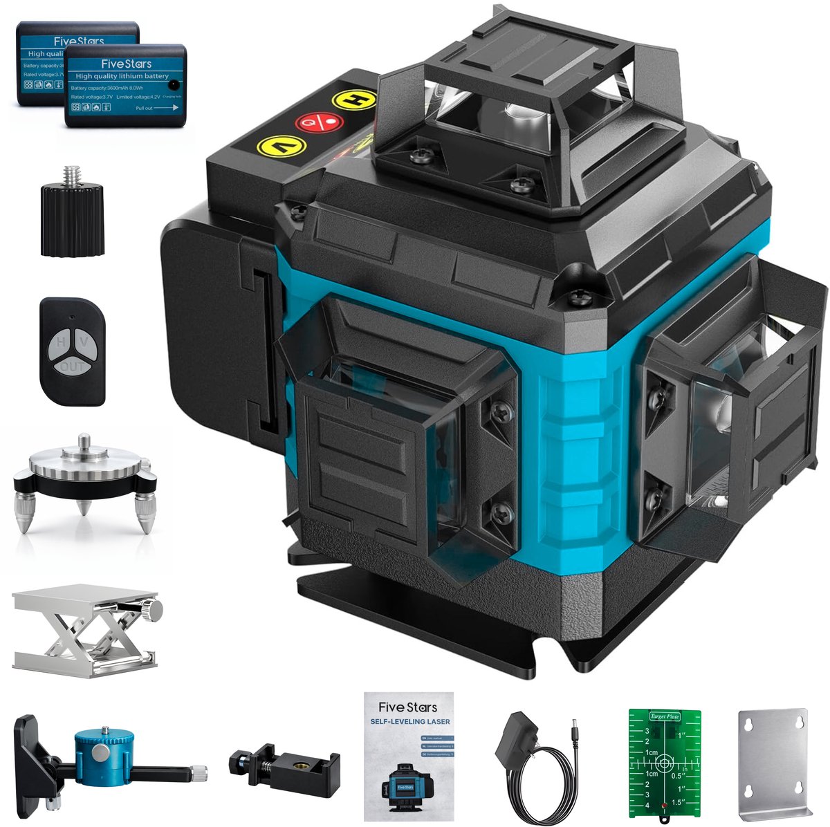 HYCHIKA Groene Kruislijnlaser, Zelfnivellerende Lijnlaser met 2 AA-Batterijen en Draagtas, Laserwaterpas voor Thuisdecoratie, Doe-het-zelver